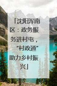 沈阳浑南区：政务服务进村屯，“村政通”助力乡村振兴