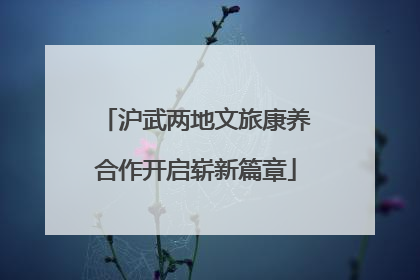 沪武两地文旅康养合作开启崭新篇章