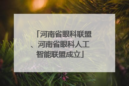 河南省眼科联盟、河南省眼科人工智能联盟成立