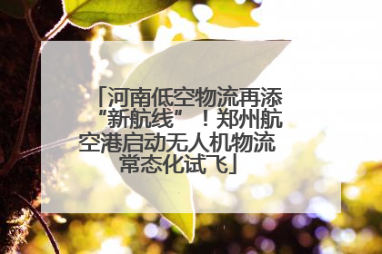 河南低空物流再添“新航线”！郑州航空港启动无人机物流常态化试飞