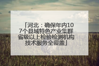 河北：确保年内107个县域特色产业集群省级以上检验检测机构技术服务全覆盖