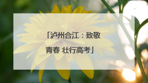 泸州合江：致敬青春 壮行高考