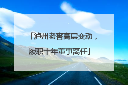 泸州老窖高层变动，履职十年董事离任