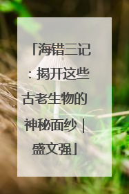 海错三记：揭开这些古老生物的神秘面纱｜盛文强