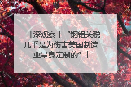 深观察丨“钢铝关税几乎是为伤害美国制造业量身定制的”