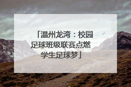 温州龙湾：校园足球班级联赛点燃学生足球梦