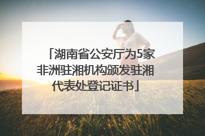 湖南省公安厅为5家非洲驻湘机构颁发驻湘代表处登记证书
