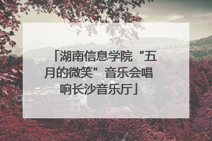 湖南信息学院“五月的微笑”音乐会唱响长沙音乐厅