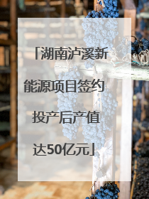 湖南泸溪新能源项目签约 投产后产值达50亿元
