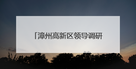 漳州高新区领导调研生态环境保护工作