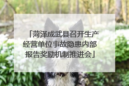 菏泽成武县召开生产经营单位事故隐患内部报告奖励机制推进会