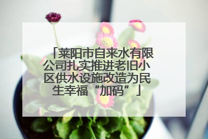 莱阳市自来水有限公司扎实推进老旧小区供水设施改造为民生幸福“加码”