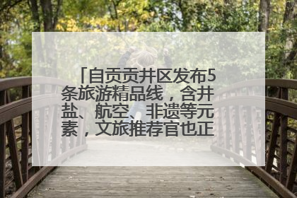 自贡贡井区发布5条旅游精品线，含井盐、航空、非遗等元素，文旅推荐官也正在报名选拔中