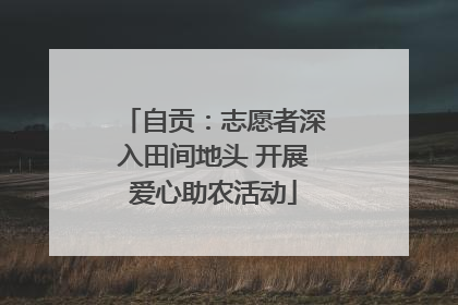 自贡：志愿者深入田间地头 开展爱心助农活动