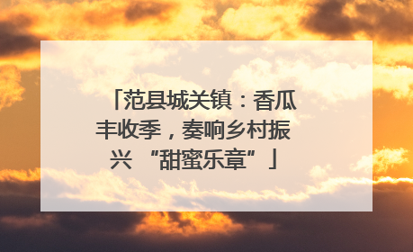 范县城关镇：香瓜丰收季，奏响乡村振兴 “甜蜜乐章”