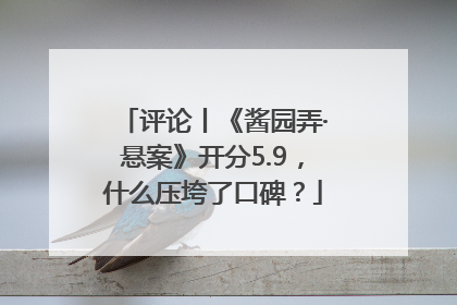 评论丨《酱园弄·悬案》开分5.9，什么压垮了口碑？