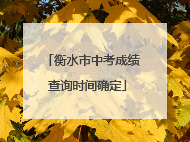 衡水市中考成绩查询时间确定