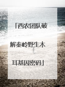 西农团队破解秦岭野生木耳基因密码