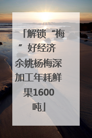 解锁“梅”好经济 余姚杨梅深加工年耗鲜果1600吨