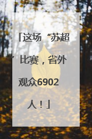 这场“苏超”比赛，省外观众6902人！