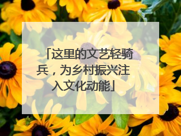 这里的文艺轻骑兵，为乡村振兴注入文化动能