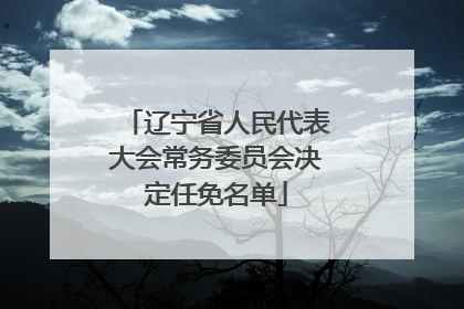 辽宁省人民代表大会常务委员会决定任免名单