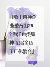 象山苗种企业繁育出26个海洋鱼类品种 记者亲历工厂化繁育