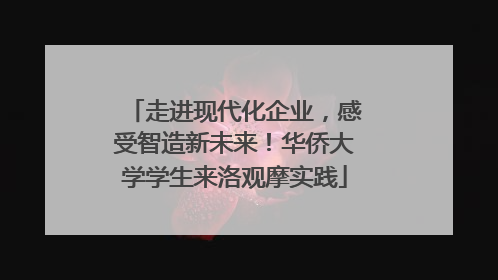 走进现代化企业，感受智造新未来！华侨大学学生来洛观摩实践