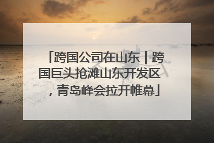 跨国公司在山东｜跨国巨头抢滩山东开发区，青岛峰会拉开帷幕