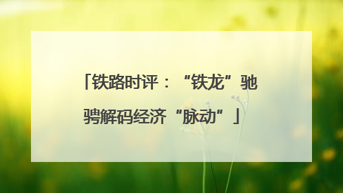 铁路时评：“铁龙”驰骋解码经济“脉动”