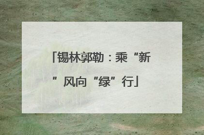 锡林郭勒：乘“新”风向“绿”行