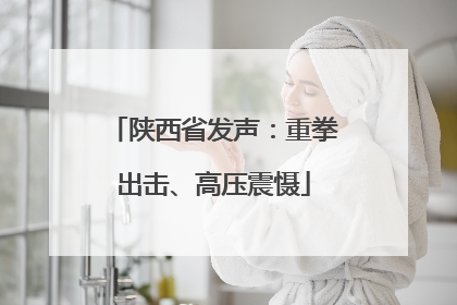 陕西省发声：重拳出击、高压震慑