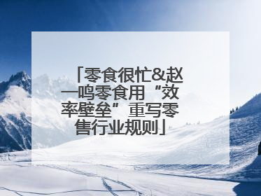 零食很忙&赵一鸣零食用“效率壁垒”重写零售行业规则