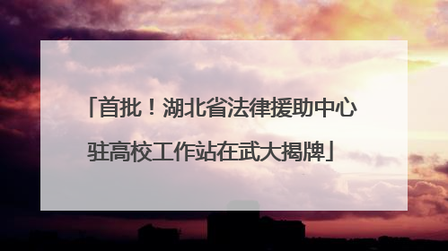 首批!湖北省法律援助中心驻高校工作站在武大揭牌