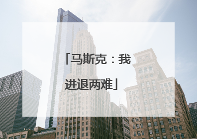 马斯克：我进退两难