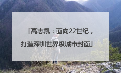 高志凯：面向22世纪，打造深圳世界级城市封面