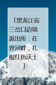 黑龙江省三岔口边境派出所：在界河畔，扎根红色沃土
