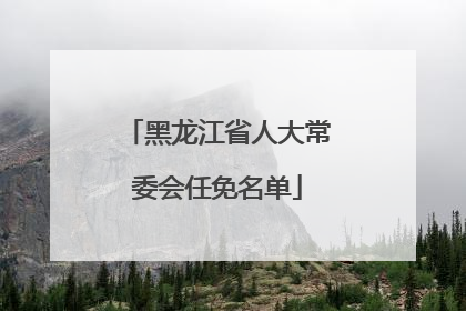 黑龙江省人大常委会任免名单