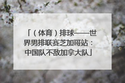 （体育）排球——世界男排联赛芝加哥站：中国队不敌加拿大队