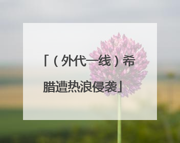 （外代一线）希腊遭热浪侵袭