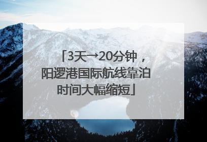 3天→20分钟，阳逻港国际航线靠泊时间大幅缩短
