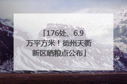 176处、6.9万平方米！德州天衢新区晒粮点公布
