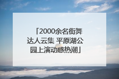 2000余名街舞达人云集 平原湖公园上演动感热潮