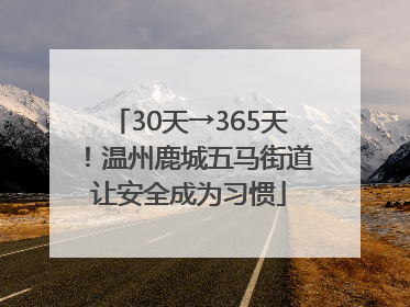 30天→365天！温州鹿城五马街道让安全成为习惯