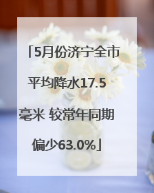 5月份济宁全市平均降水17.5毫米 较常年同期偏少63.0%