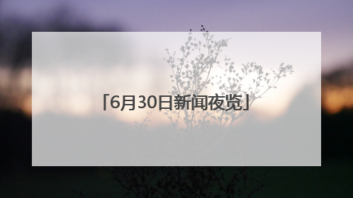 6月30日新闻夜览