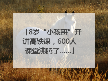 8岁“小孩哥”开讲高铁课，600人课堂沸腾了……