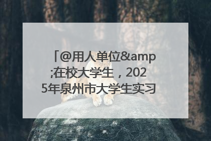 @用人单位&在校大学生，2025年泉州市大学生实习“扬帆计划”来啦！